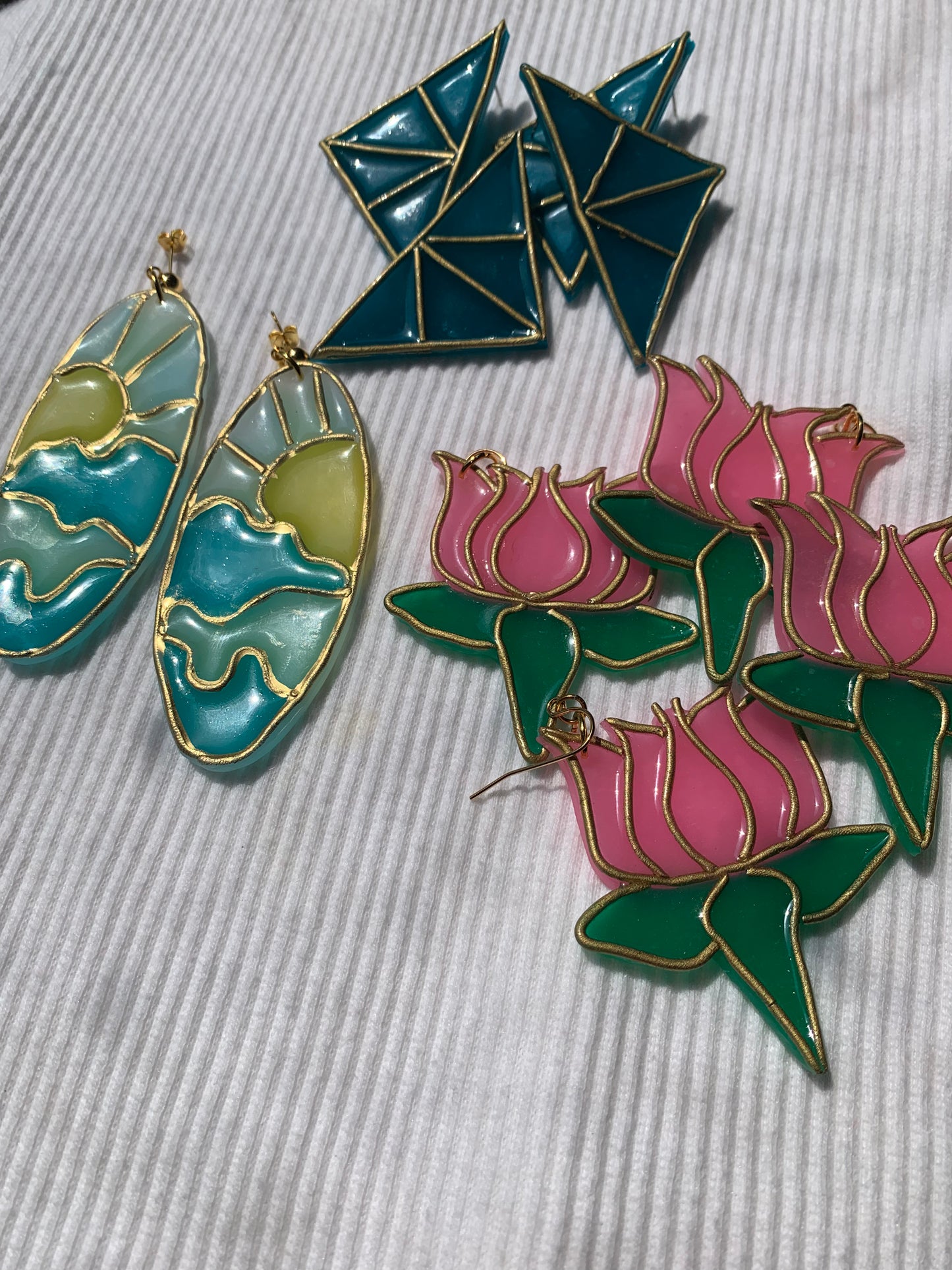 Stained Glass Geometric Earrings