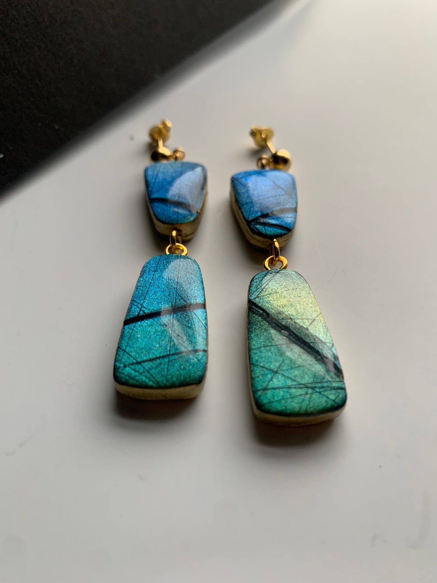 Labradorite Beaded Earrings