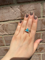 Load image into Gallery viewer, Small Turquoise Triangle Ring
