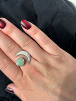 Load image into Gallery viewer, Silver Moon Ring: Sage
