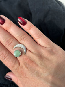 Silver Moon Ring: Sage