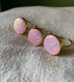 Load image into Gallery viewer, Pink Holo Effect Adjustable Gold Ring Polymer Clay Ring
