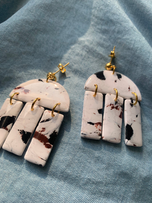 Dalmation Jasper Stonehenge Earrings