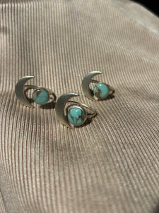 Silver Moon Ring: Turquoise