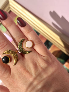 Gold Moon Ring: Pink