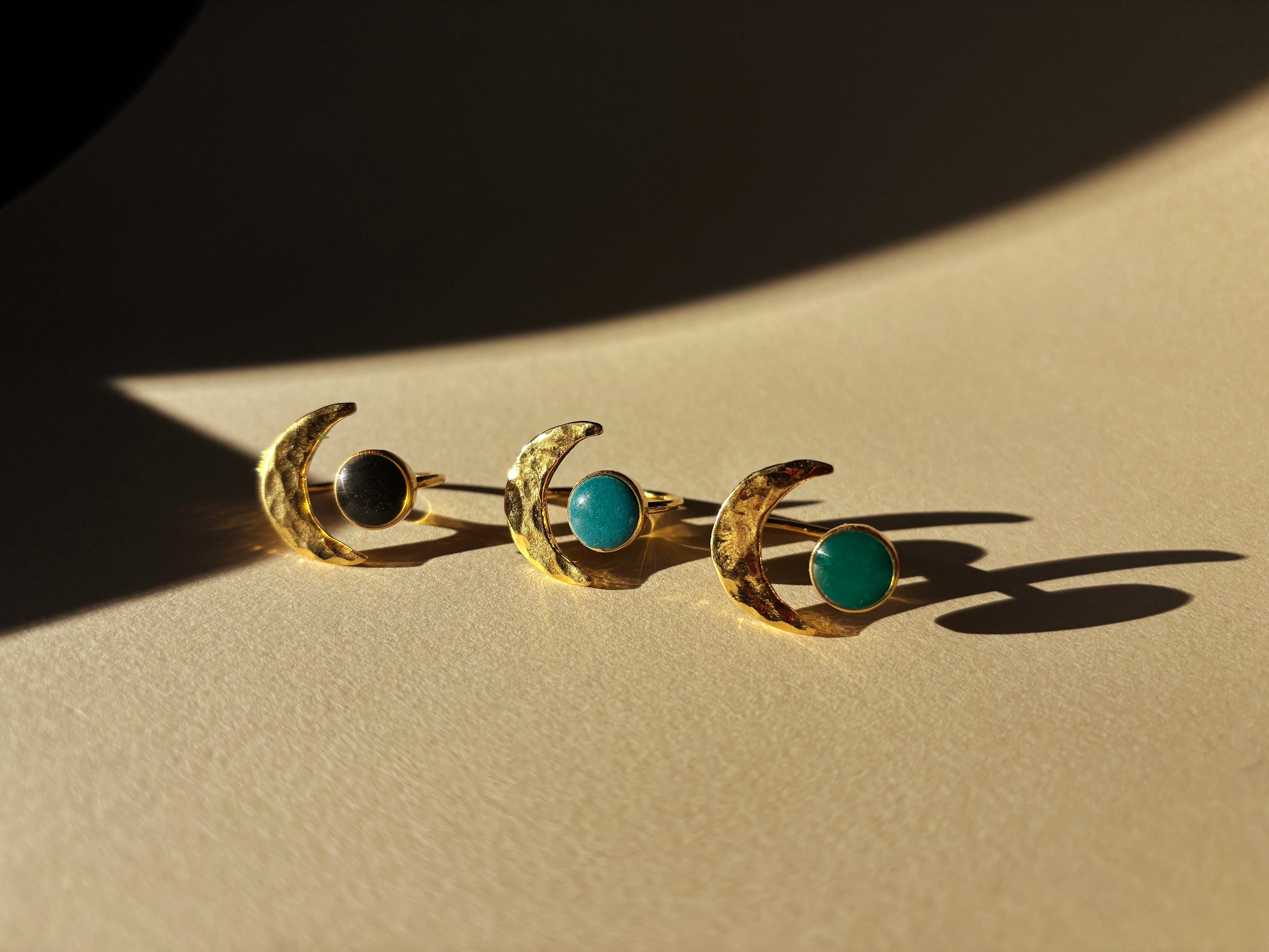 Gold Moon Ring: Ocean