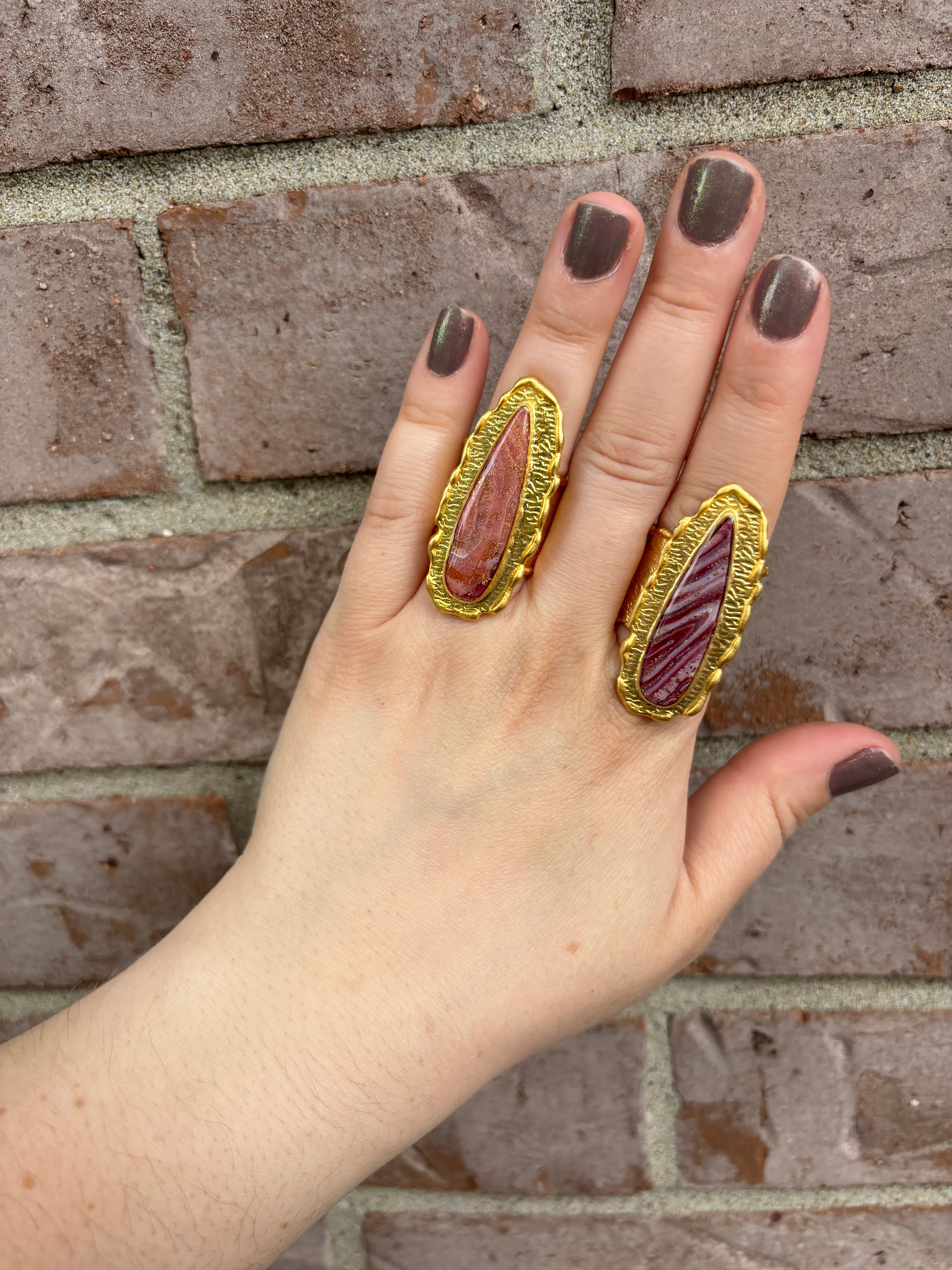 Pink/Purple Agate Statement Ring