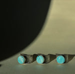Load image into Gallery viewer, Wide Band Round Silver Larimar Ring

