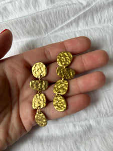 Hammer Gold Polymer Clay Earring