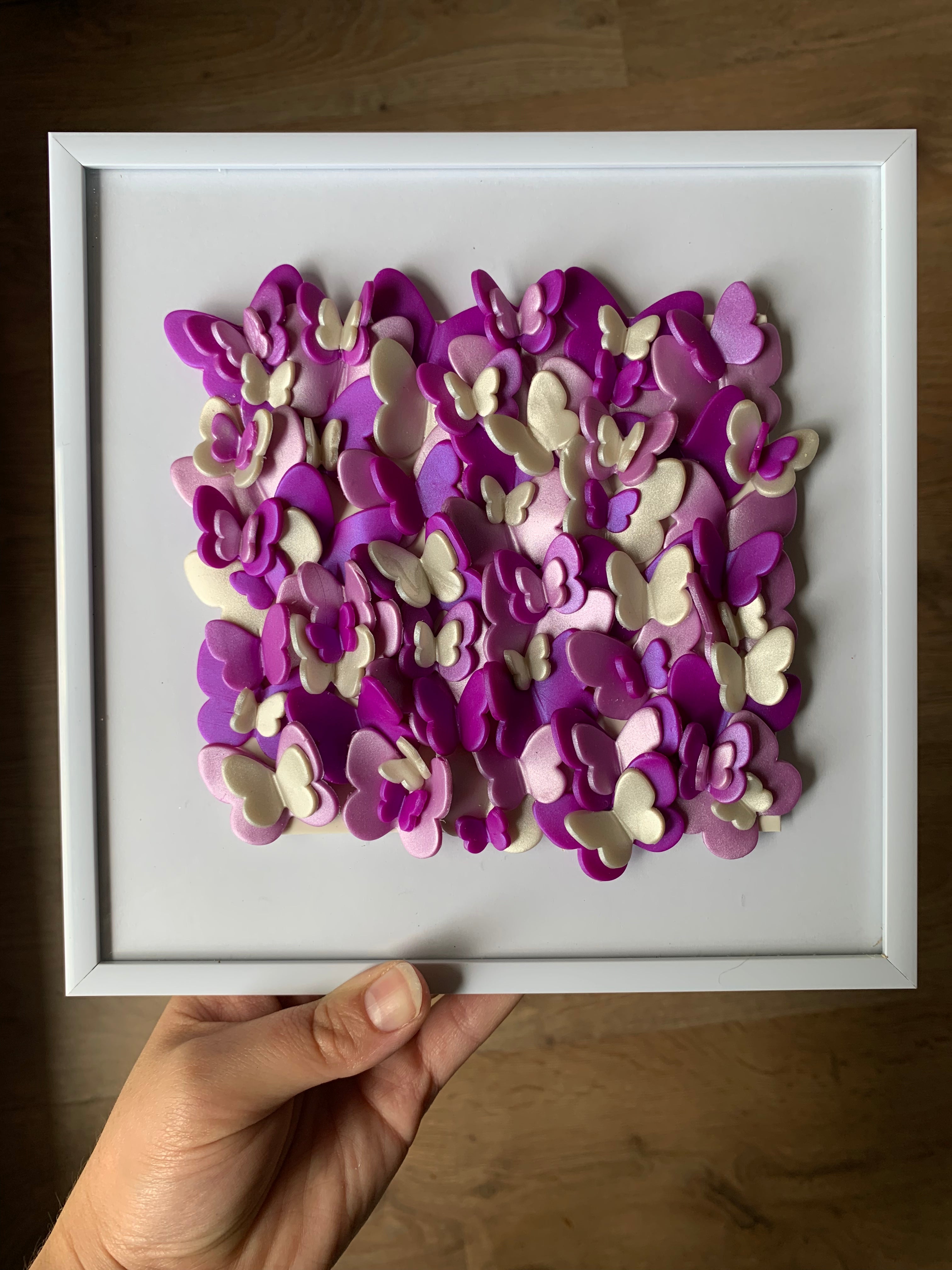Purple Buttetfly 3D Clay Art