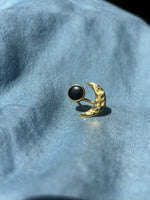 Load image into Gallery viewer, Gold Moon Ring: Black
