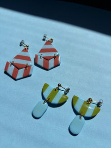 Green & Blue Striped Earring