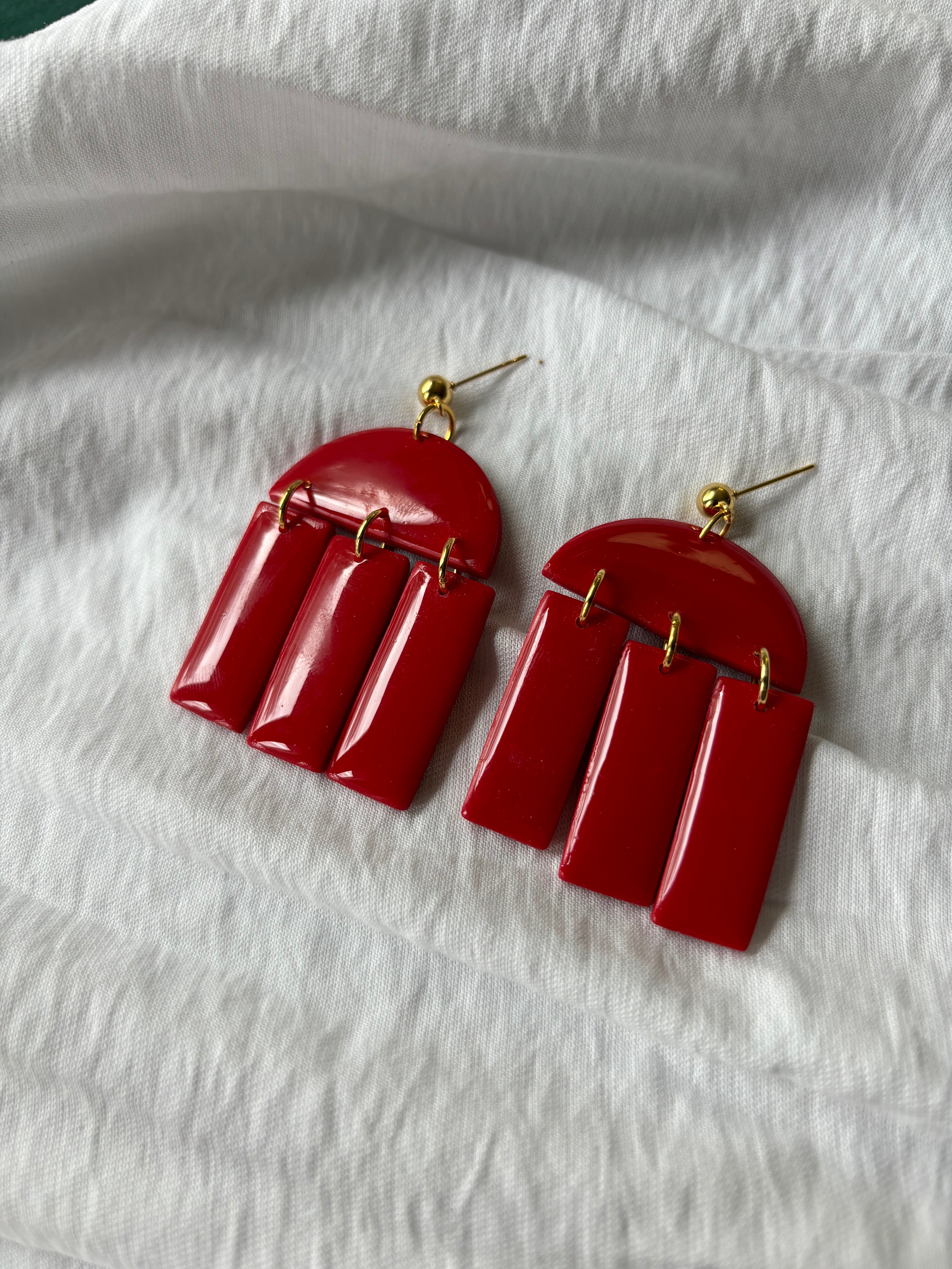Red Shine Stonehenge Earrings
