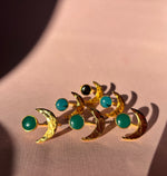 Load image into Gallery viewer, Gold Moon Ring: Black
