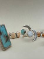 Load image into Gallery viewer, Silver Moon Ring: Turquoise
