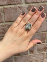 Load image into Gallery viewer, Hammered Silver Grayscale Ring

