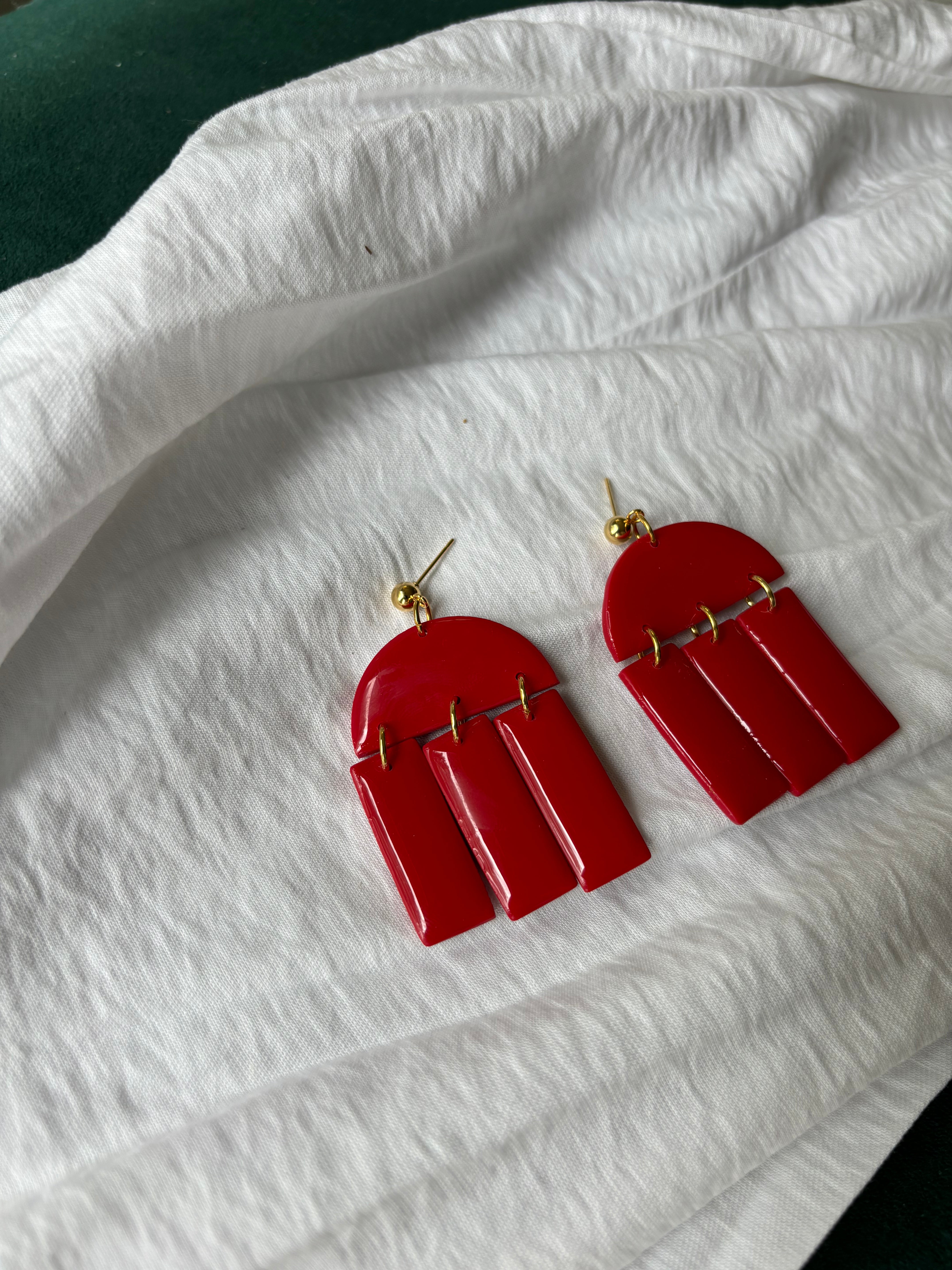 Red Shine Stonehenge Earrings