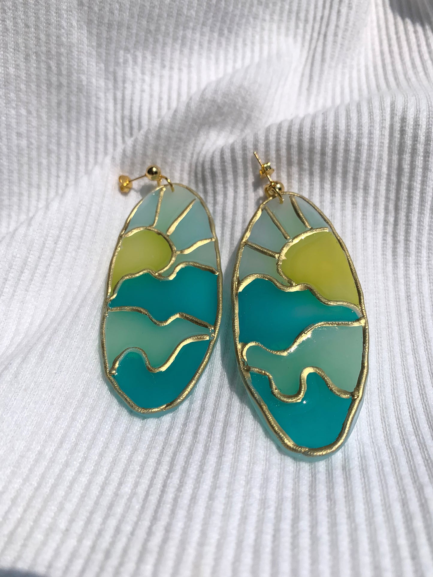 Stained Glass Sunrise Earrings