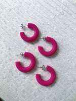 Load image into Gallery viewer, Mini Hoop: Hot Pink
