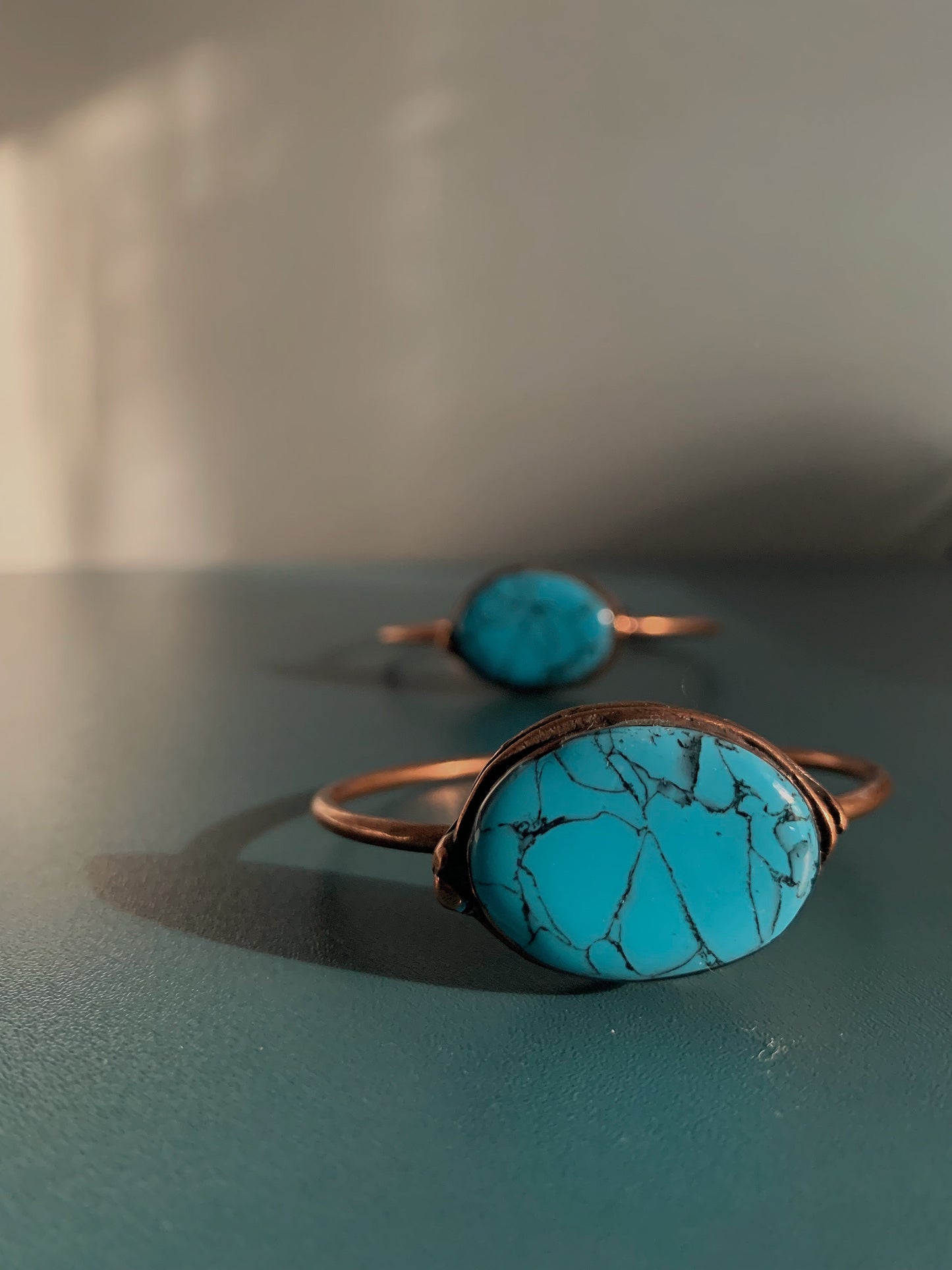 Turquoise and Bronze Adjustable Bracelet