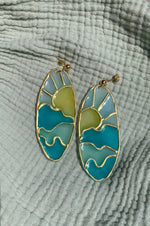 Load image into Gallery viewer, Stained Glass Sunrise Earrings
