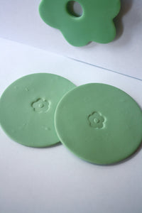 Green Daisy Car Coaster