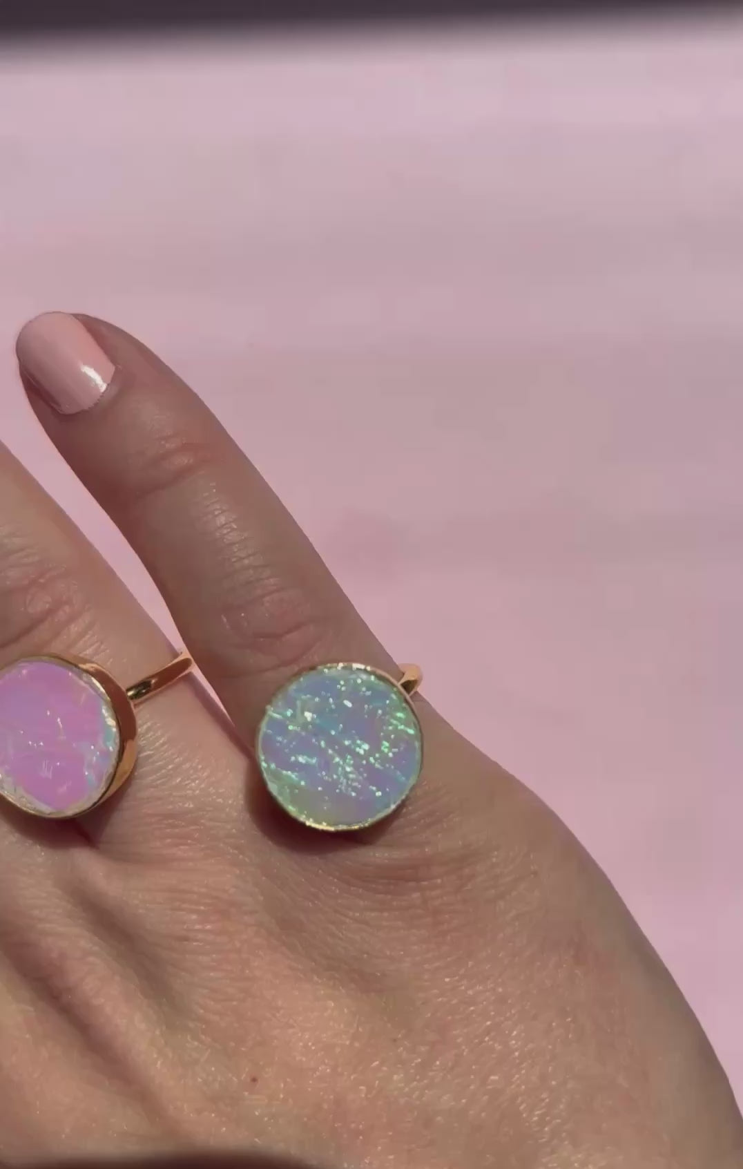 Gold Circle Holo Ring