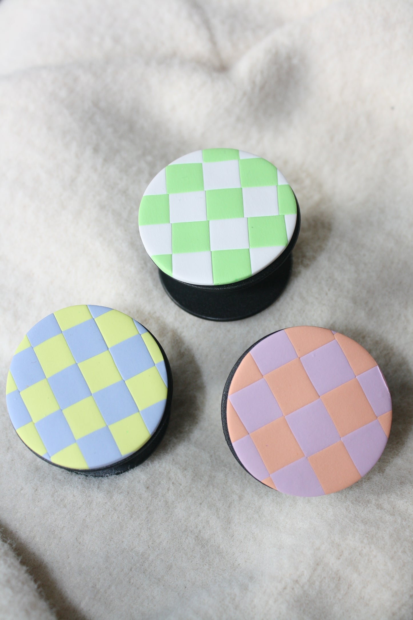 Pastel Checkered Phone Grips