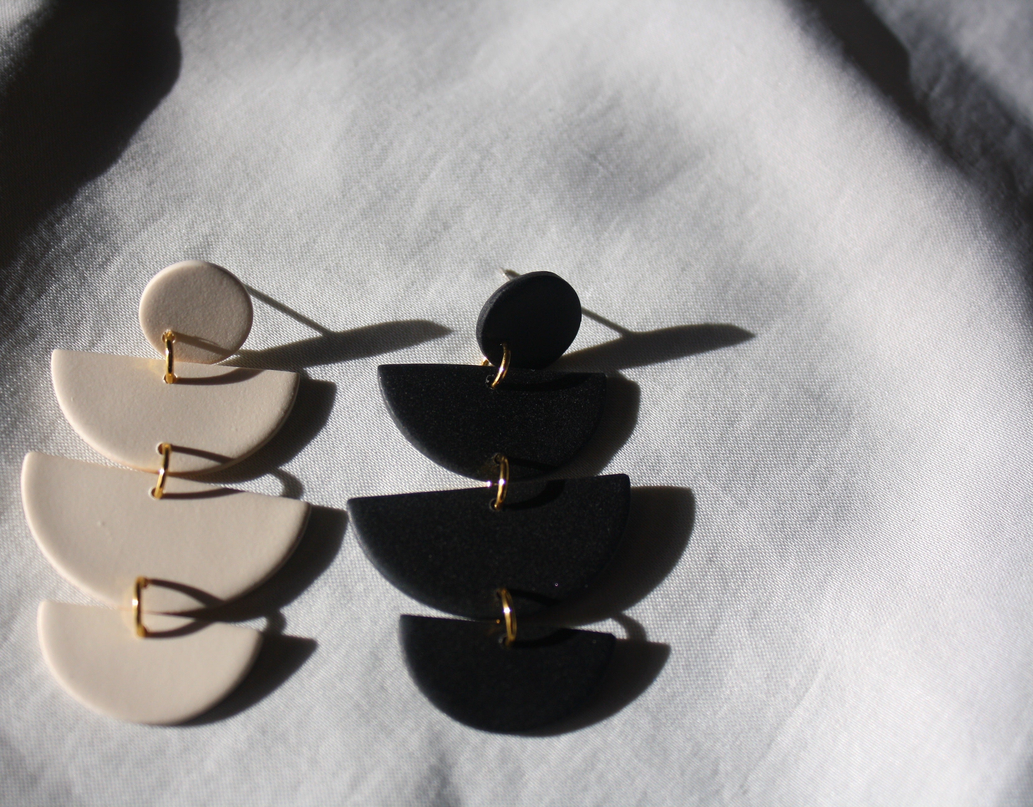 Neutral Stacking Bowl Earrings