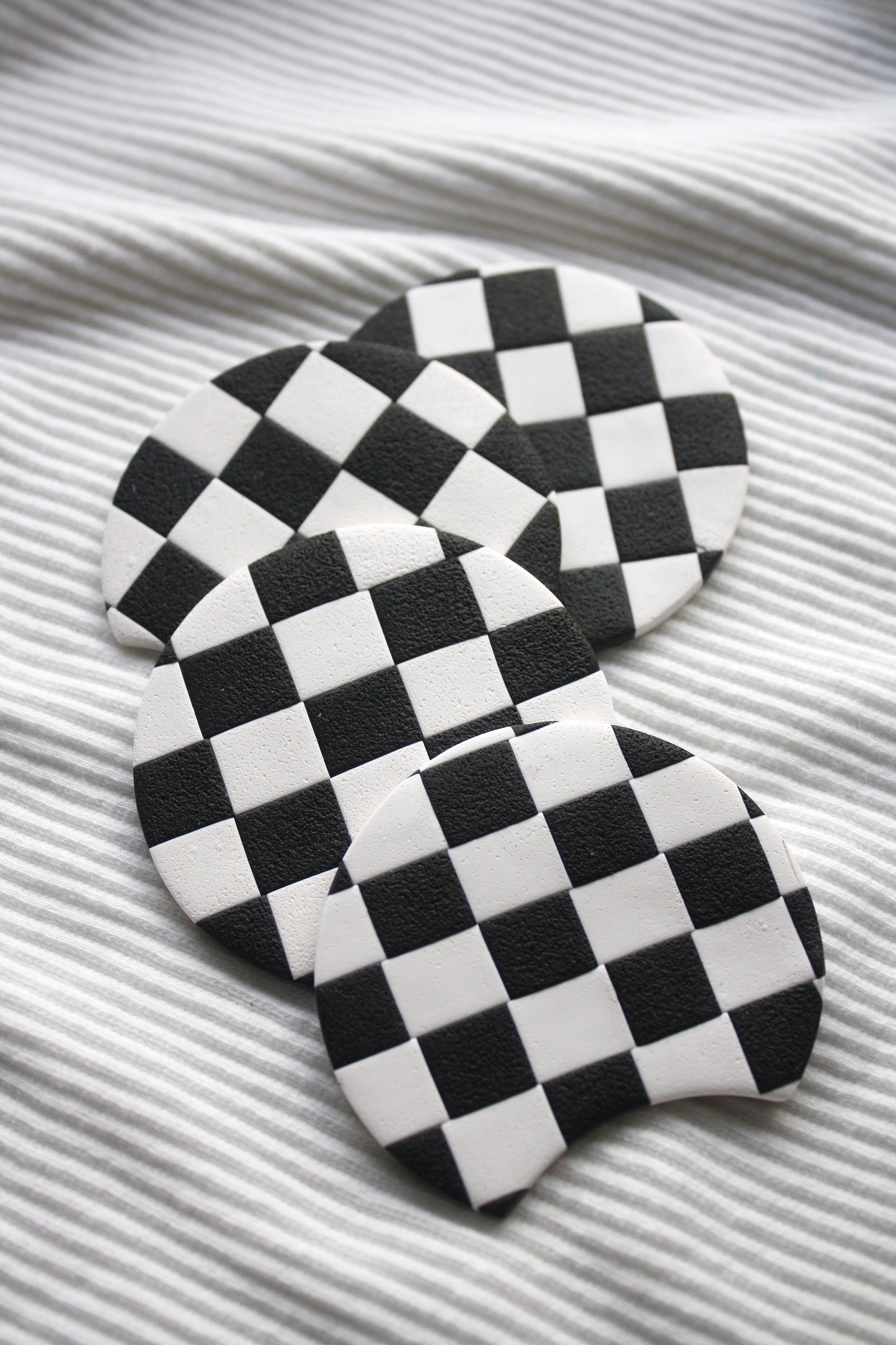 Black & White Checker Car Coasters