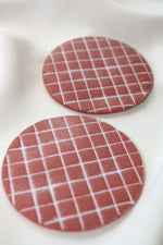Load image into Gallery viewer, Terra Cotta Grid Car Coasters
