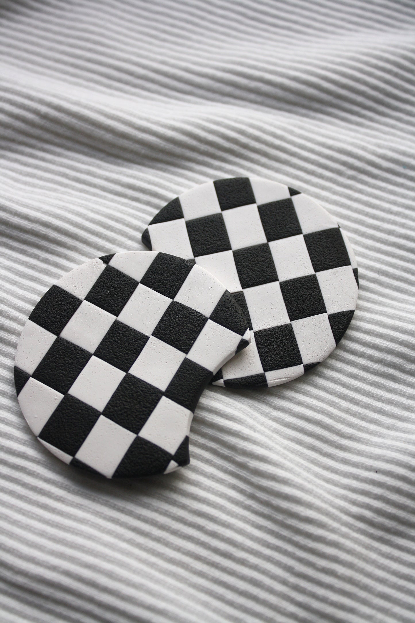 Black & White Checker Car Coasters