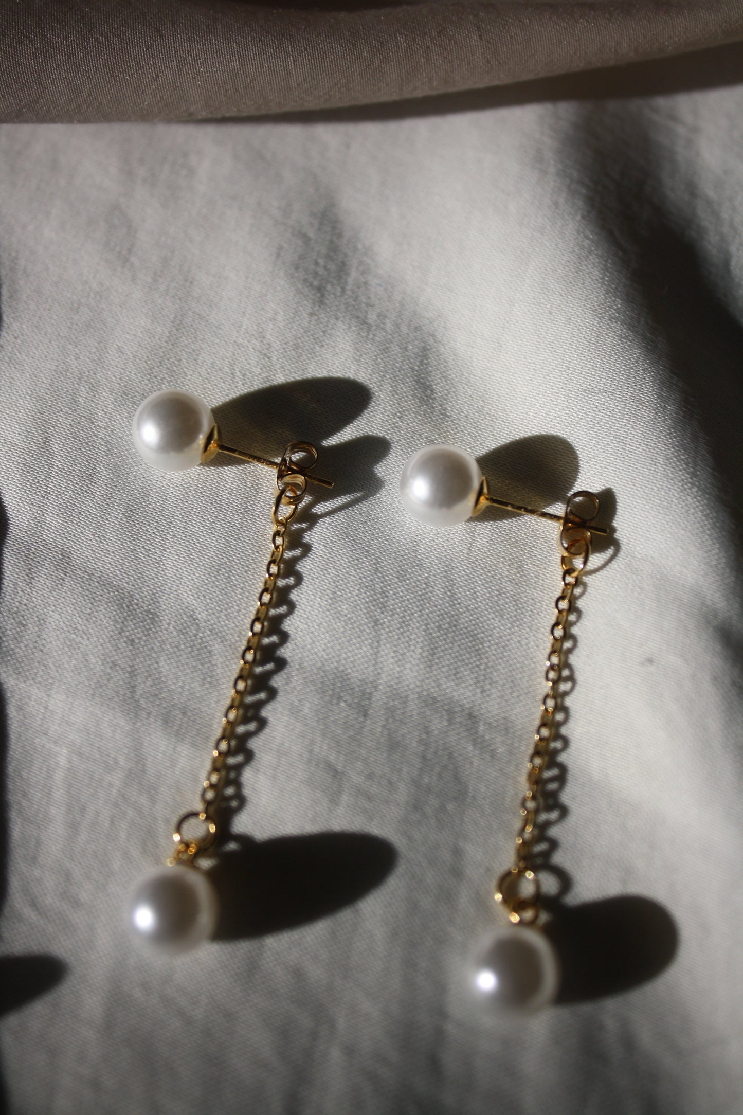 Pearl Drop Earrings Silver