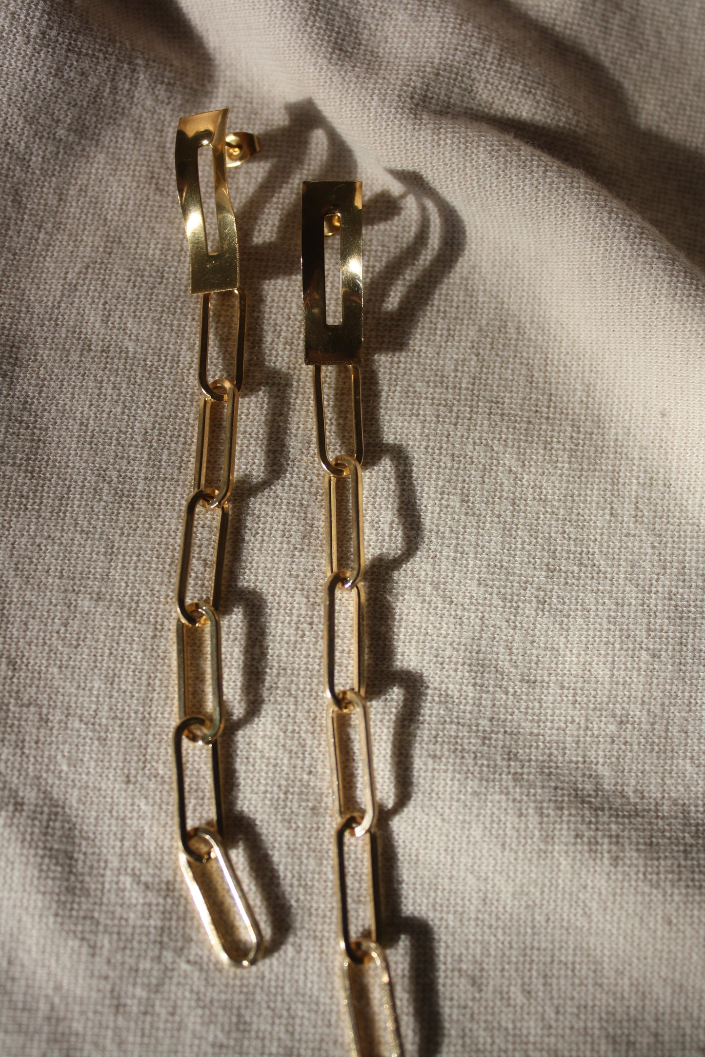 Long Paperclip Chain Dangle Earring